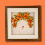 Orange wall Clock
